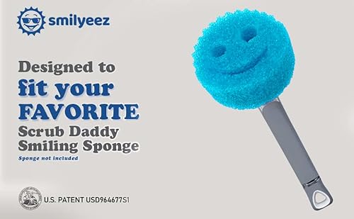 Smilyeez Original Smiling Sponge Handle Soap Dispensing Handle For Scrub Daddy Sponge (White) Second Generation #TOP3