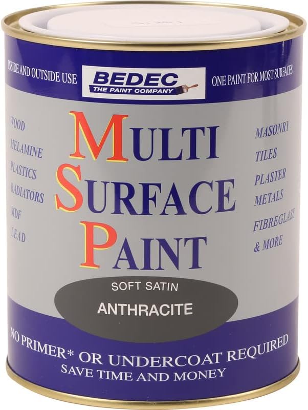 Bedec Multi Surface Paint Anthracite Grey Soft Satin 750ml