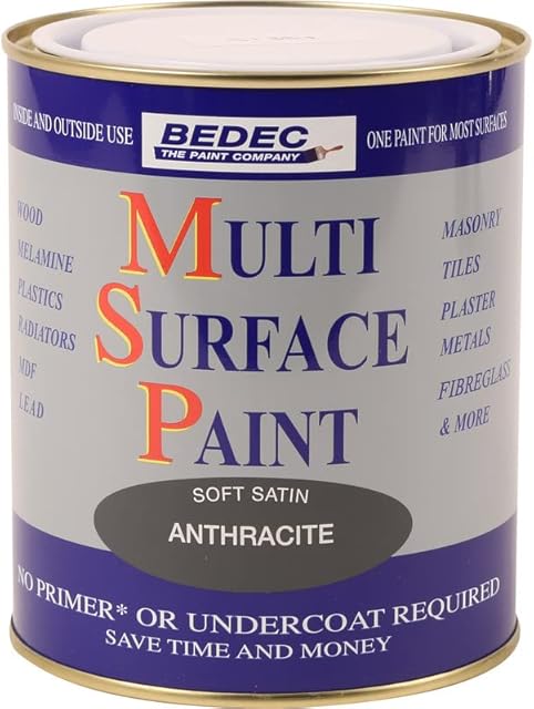 Bedec Multi Surface Paint Anthracite Grey Soft Satin 750ml
