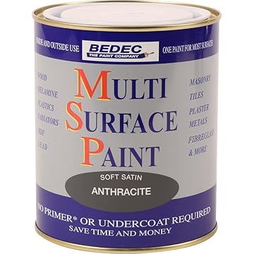 Bedec Multi Surface Paint Anthracite Grey Soft Satin 750ml