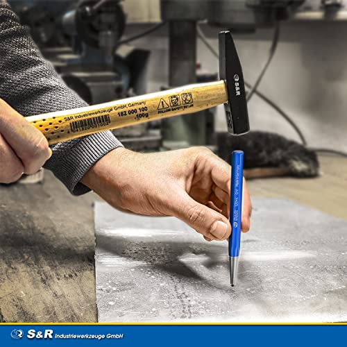 S&R Ankörner-Satz 4 tlg: 3, 4, 5, 6 mm, CrV-Stahl/MADE in GERMANY/geschmiedet und gehärtet, schlagfest, in stabiler Kunststoffbox