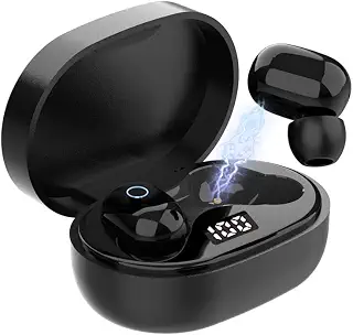 SLuB ワイヤレスヘッドセット Bluetooth5.4 イヤホン ワイヤレスイヤホン 自動ペアリング 自動電源ON/OFF 両耳 TWS 左右分離型 LEDバッテリー残電量表示 長時間待機 充電ケース付き 軽量 Siri対応 ノイズキャンセリング iPhone/iPad/Android対応(ブラック)