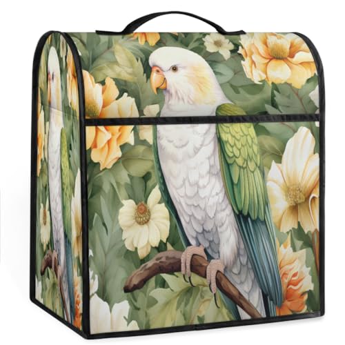Coffee Maker Cover Flower Parrot Kitchen Appliance Covers Small Appliance Covers Blender Cover Juicer Cover Dust Covers for Kitchen Appliances with Top Handle and Pockets,Washable,C280