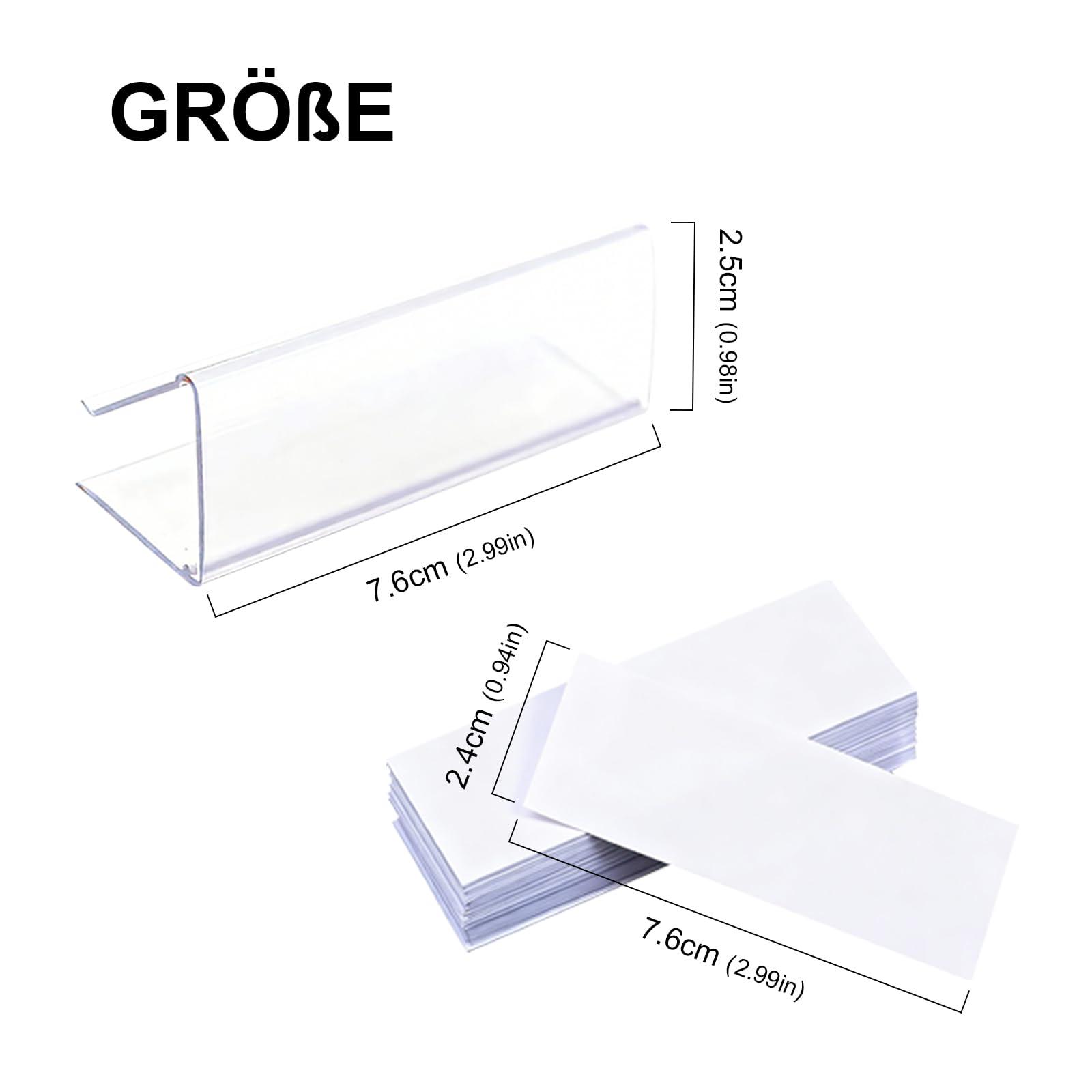 30 Stück Transparenter regal etikettenhalter, Acrylic Label Holders,Bücherregalklammern zum Beschriften mit 30 Etiketteneinsätzen,für Regale,Kleiderschrank
