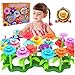 Produktbild Creacom Flower Garden Bauspielzeug - Pretend Garden Toys Gardening Pretend Geschenk für Kinder, DIY Bouquet Sets Lernspielzeug für Mädchen Kleinkinder Geschenke mit Schmetterlingen(148 Stück)