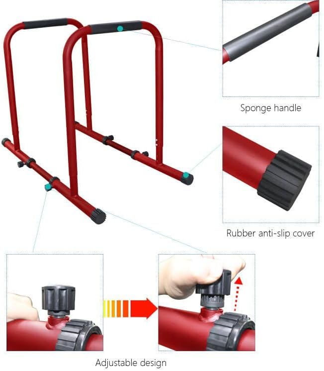 Miniatura 3 de TIT COOPOPE Heavy Duty Adjustable Height Strength Training Dip Stands Station, Home Gym Fitness Workout Dip bar Station,Tricep Dips, Pull-Ups,