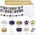 2024 Class of 2024 Kit-Gold Blue Graduation Banners, Paper Pompoms, Foil Balloons