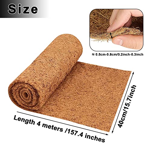 GGOUPTY Coco Liner Roll 16 Inch x 78.7 Inch Coconut Liners for Planters Natural Coconut Fiber Basket Liner Sheet Coir Mat Liner for Patio Containers Garden Plants Wall Planter Decor - Image 2
