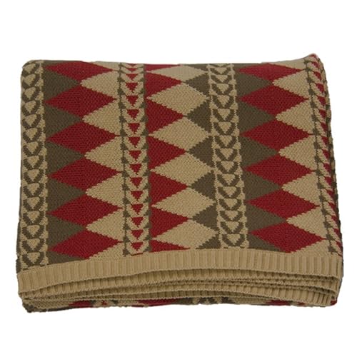HiEnd Accents Wilderness Ridge Knitted Cotton Throw Blanket 50x60 Red Tan - image 1