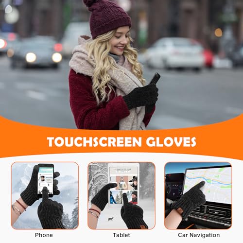 FZ FANTASTIC ZONE Womens Winter Gloves with Touch Screen Thermal Chenille Warm Lining Knit Gloves for Women Cold Weather Gift - Image 4