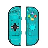 BASSTOP Translucent NS Joycon Handheld Controller Housing with D-Pad Button DIY Replacement Shell Case for Nintendo Switch Joy-Con (L/R) Without Electronics (Joycon D-Pad-ice Blue)