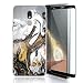TJS LG Stylo 4 2018/LG Stylo 4 Plus/LG Q Stylus/LG Q Stylus Plus/LG Q Stylus Alpha Phone Case, [Full Coverage Tempered Glass Screen Protector] TPU Marble Color Transparent Clear Soft Skin (Colorful)