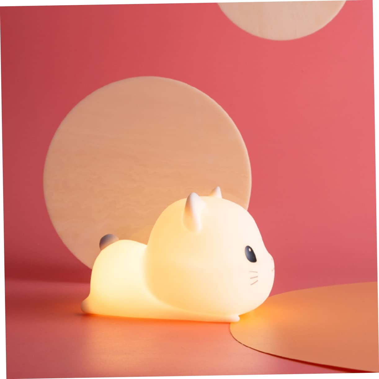 Veemoon 1pezzi Lampada da Notte Forma di Gatto Decorativa USB Luce Notturna per Stanza Design Ergonomico e Resistente