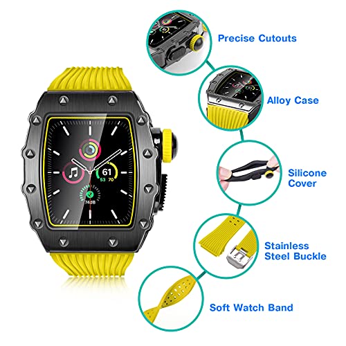 Coque Apple Watch en métal trempé agate, le kit de modification luxe 45mm