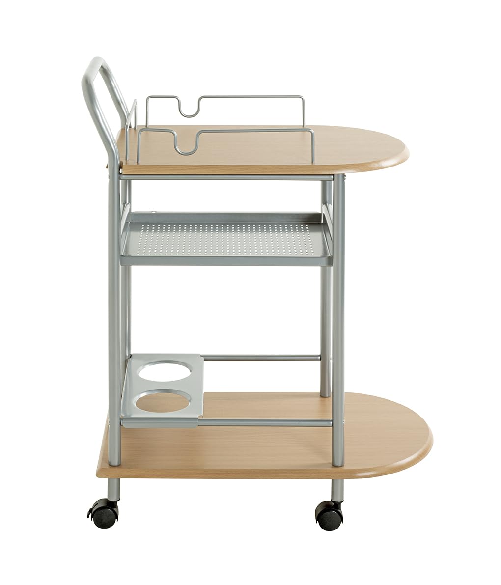 HAKU Möbel Carrello da Cucina Alu, faggio, MDF, Metallo - Dim. L 65 cm x A 83 cm x P 35 cm, Stile Moderno