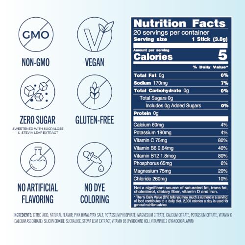 Image of TREVI Electrolytes Powder Packets Sugar Free Hydration Arctic Frost 20 Pack