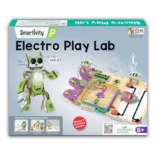 Smartivity Electricity Kit for Kids 8-14 Years Old I 8+ Circuit Experiments & DIY Electric Robot with Light and Sound | Science Project Kit I Birthday Gift Boys & Girls 8-9-10-11-12-13-14 Years