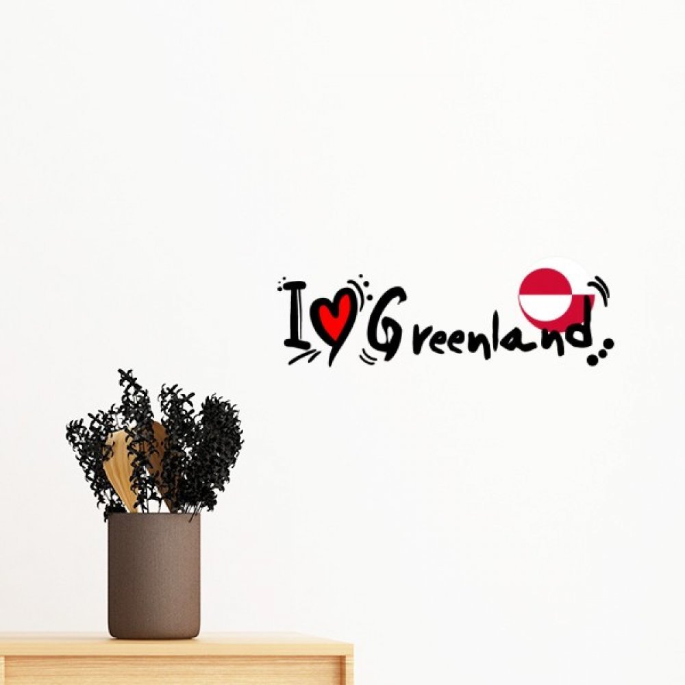Sticker mural J'aime Groenland pour masquer un mur vide decoration facile 40cm