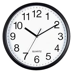 Bernhard Products Black Wall Clock Silent Non Ticking 10 Inch Bold Quality Quartz Battery Operated photo Bernhard Products Black Wall Clock Silent Non Ticking 10 Inch Bold Quality Quartz Battery Operated