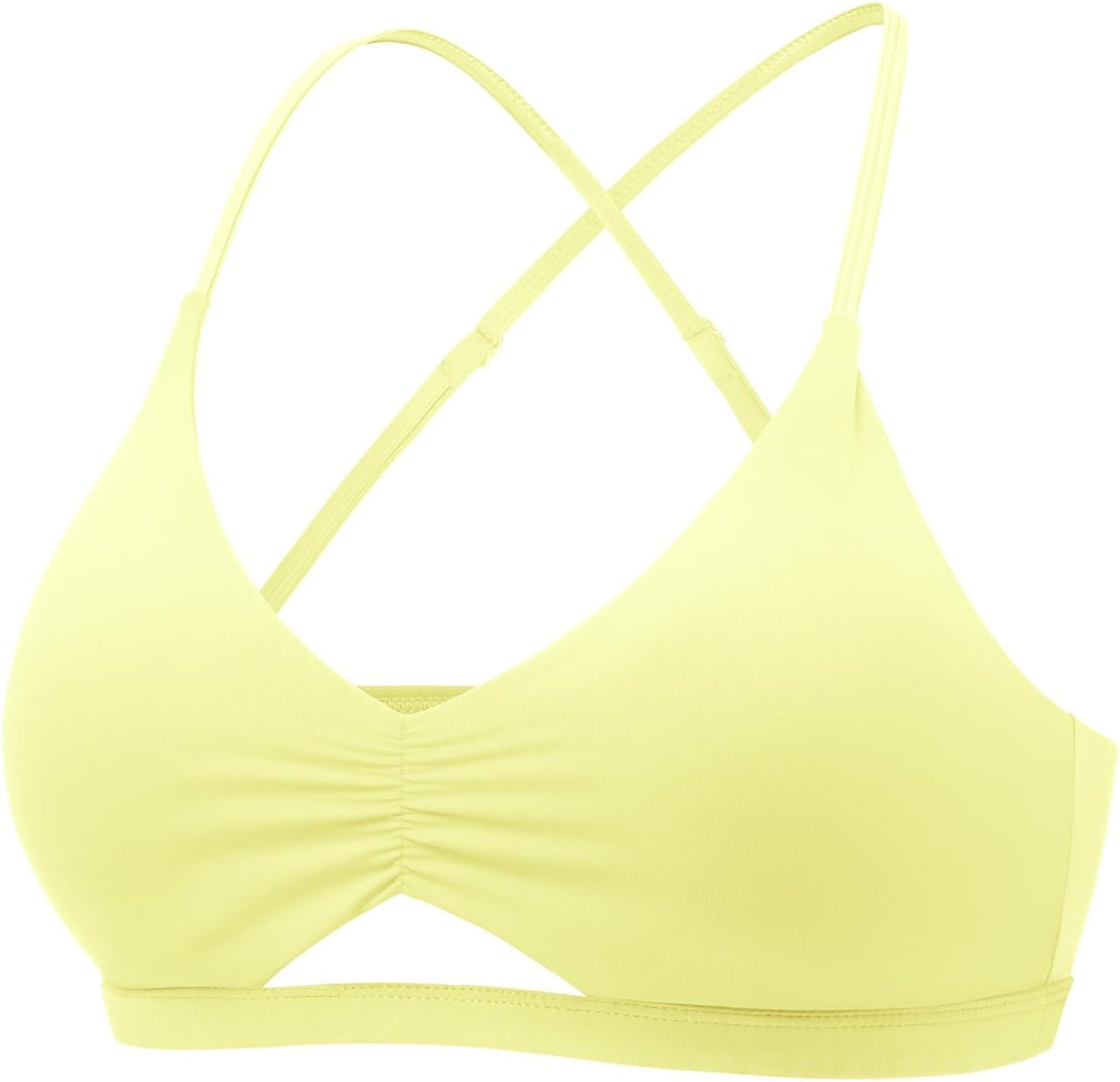 YEOREO Women's Sports Bras Chilene Strappy Criss Cross Open Back Low Impact Removable Cups Gym Yoga Workout Bra