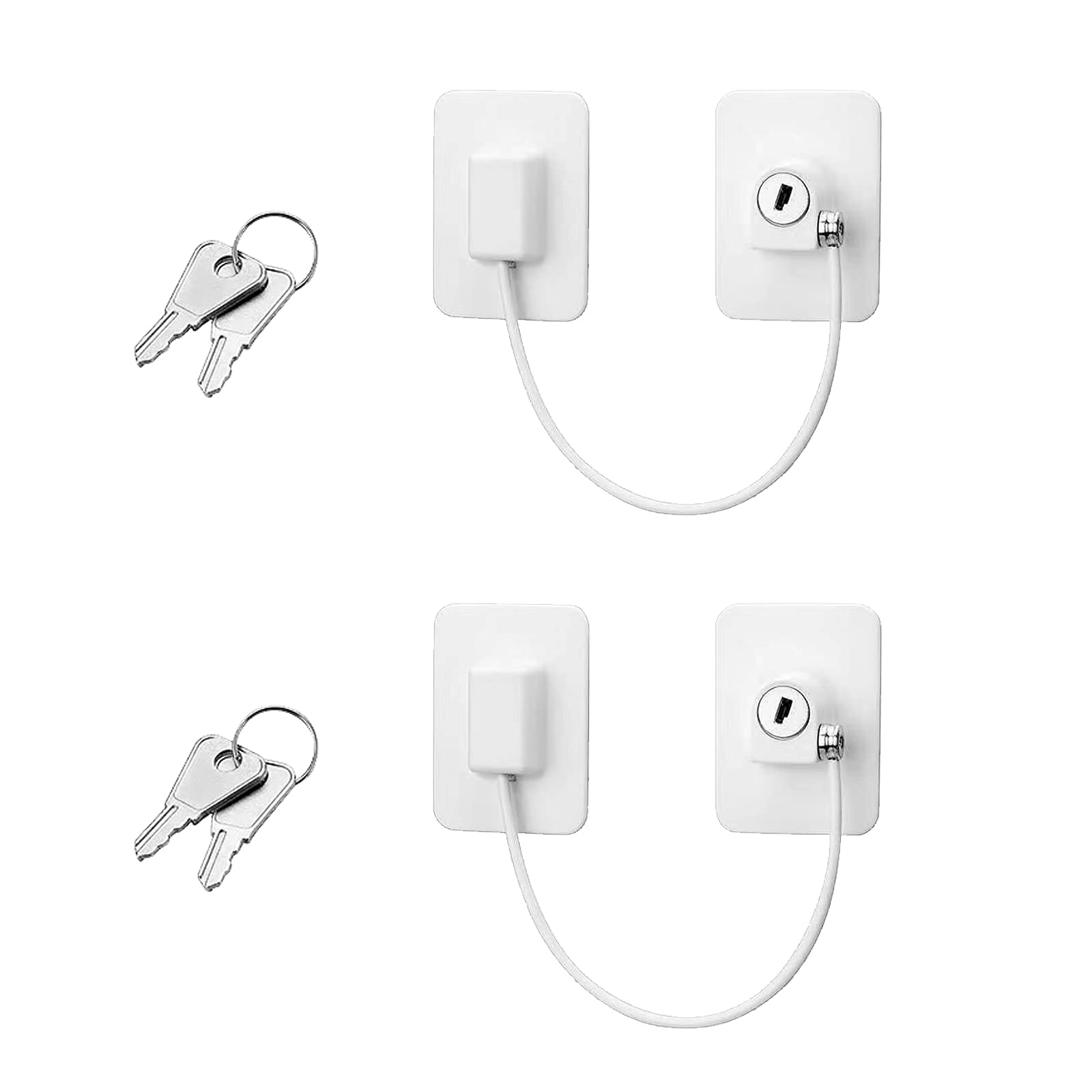 Window Door Lock,Upgrade 2026 Adhesive Cable Restrictor with Keys Baby Child Safety Locks Anti-Theft Security Lock Protection Lock Buckle Cable Catch