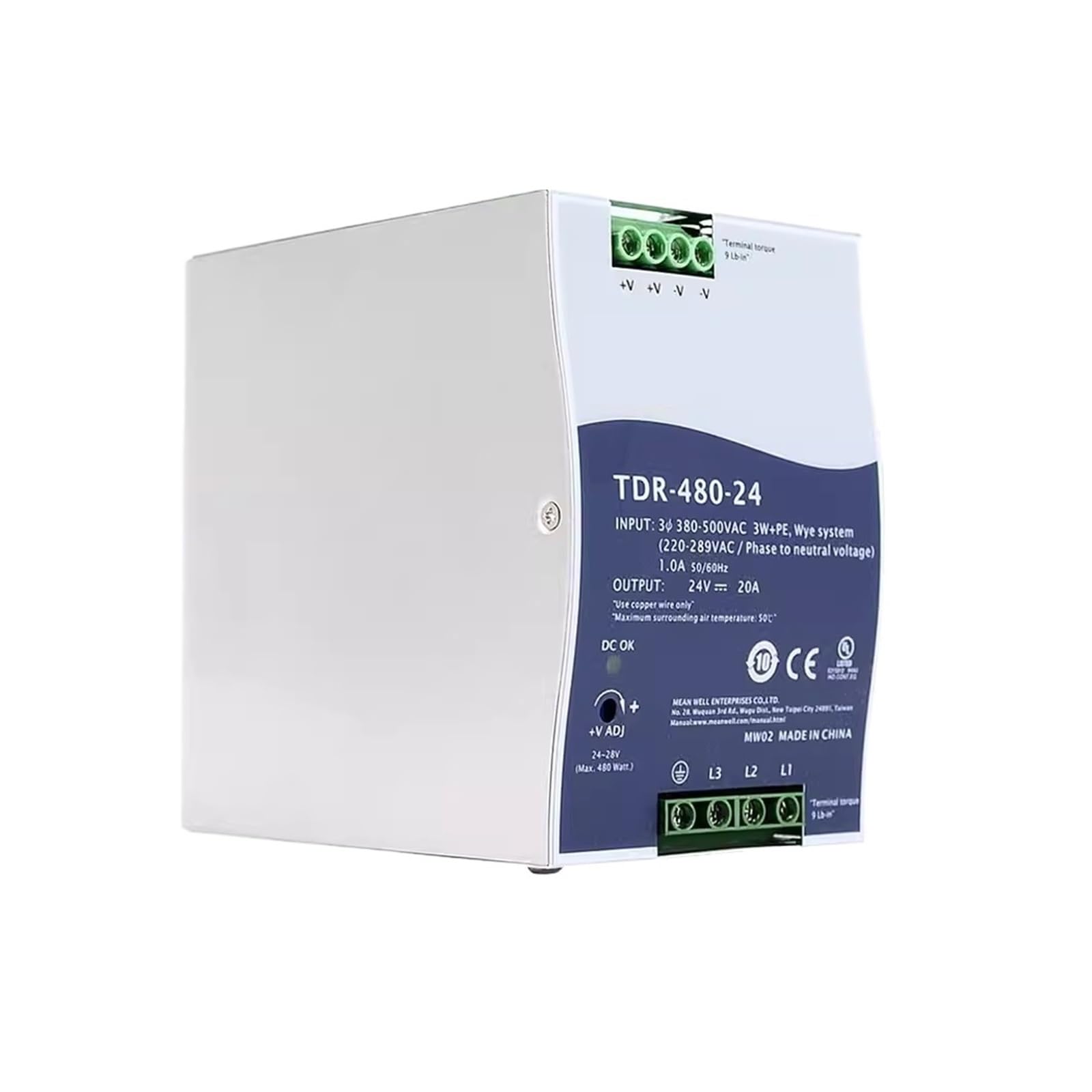 JJKKOZVQF TDR-480 TDR-480-24 24V 20A TDR-480-48 48V 10A 480WThree Phase power supply(TDR-480-24V 20A)