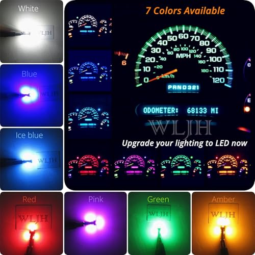 6 Bombillas LED T5 Ice Blue 3/8" Twist Socket miniatura 3