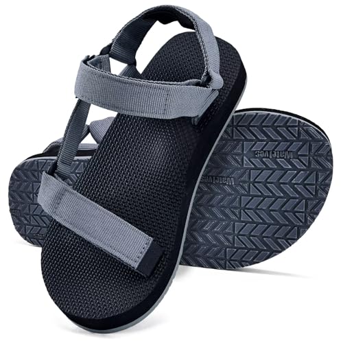 Image of WateLves Kids Sandals Boys Girls Lightweight Non-slip Athletic Sandals with Adjustable Webbing for Hiking Walking Beach Water Sports