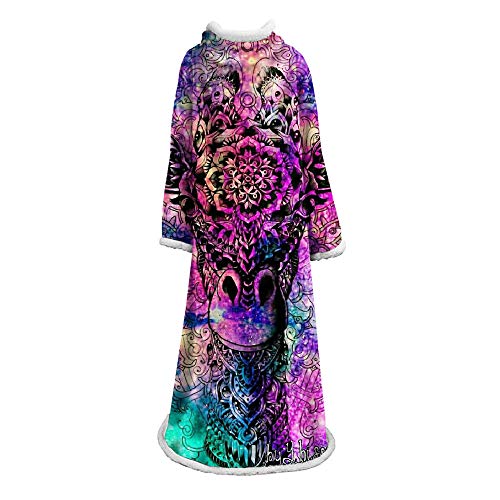 Nzjhhmxg Adult Wearable Blanket-Wearable Blanket With Sleeves-Reading Blanket For Lazy Men And Women Elegant Lightweight Suitable For Office, Reading, Sofa Watching Tv50×70Inch（Pattern A） #TOP26