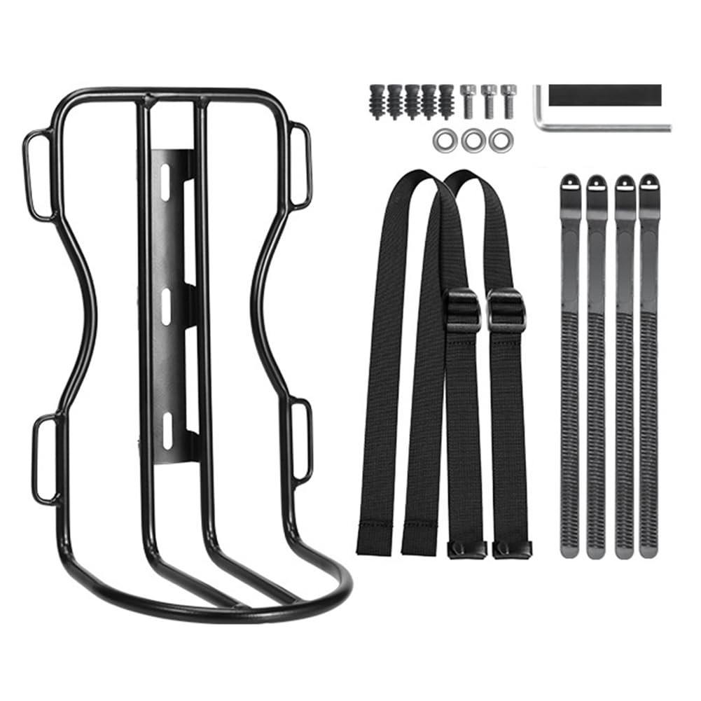 10 L Sac de fourche avant pour vélo avec support en métal, sacoche de route en nylon imperméable pour vélo, vélo électrique et scooter, support de montage réglable noir