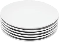Miicol Ceramic Appetizer Plates Set of 6 - 8 Inch White Porcelain Dessert Plates, Microwave Dishwasher Safe, Stackable Salad Snack Plates