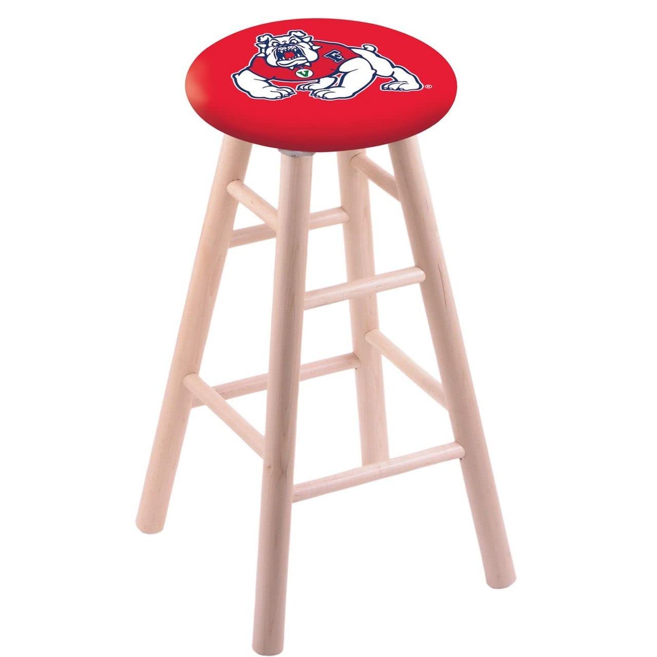 Holland Bar Stool Co. Maple Bar Stool in Natural Finish with Fresno State Seat by The