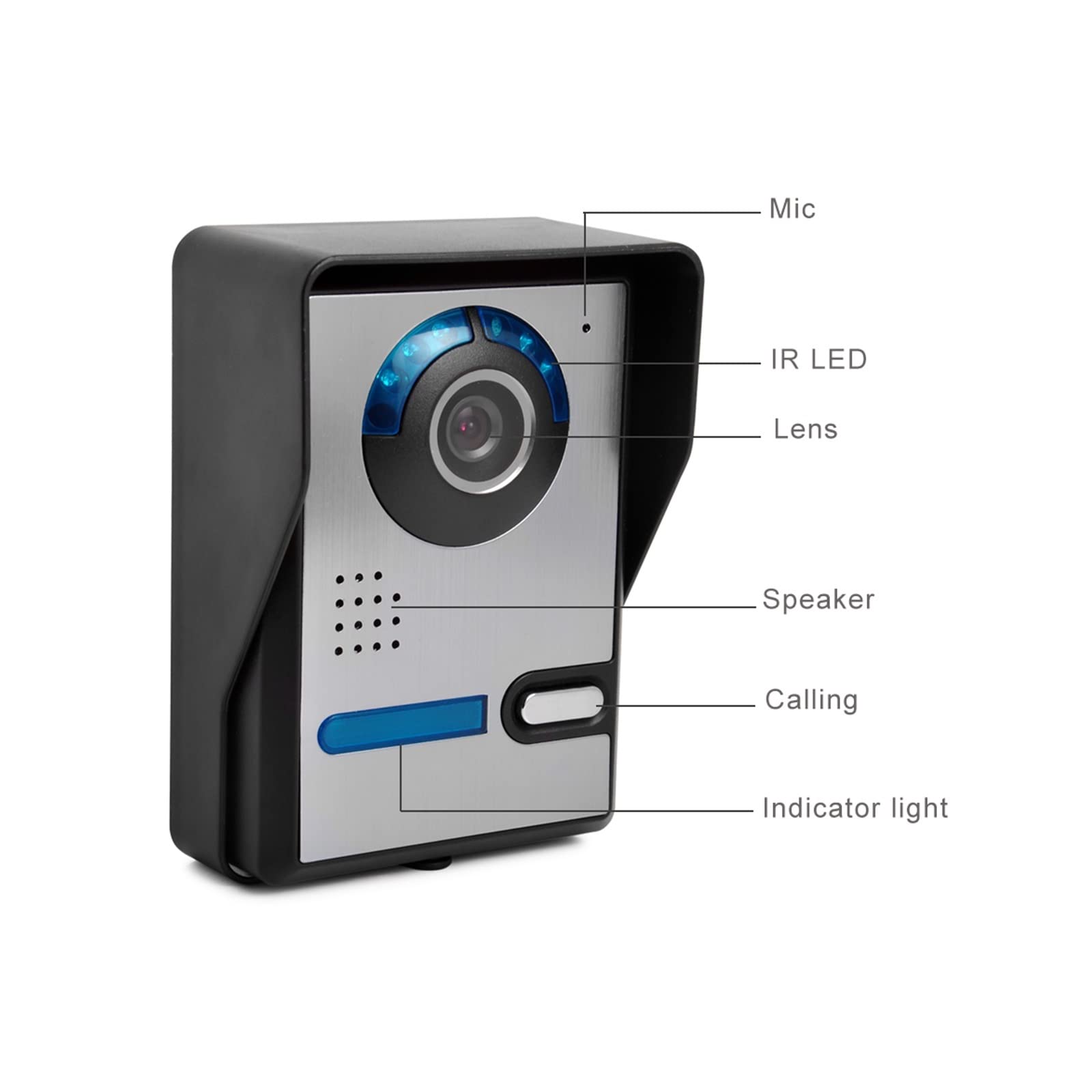 Kit De Système D'entrée D'interphone Vidéo De Sécurité Vidéo Sonnette Téléphone Caméra IR Étanche À La Pluie for La Maison Villa Bâtiment Appartement(Size:E KIT)