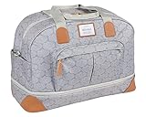 BÉABA Bolso de Maternidad Amsterdam II, Extensible, Bolso de Viaje XXL, 50 litros, Colchoneta cambiador, Múltiples compartimentos, Bandoleras extraíbles, Pañales Bebé, tiny cloud (Nubes)