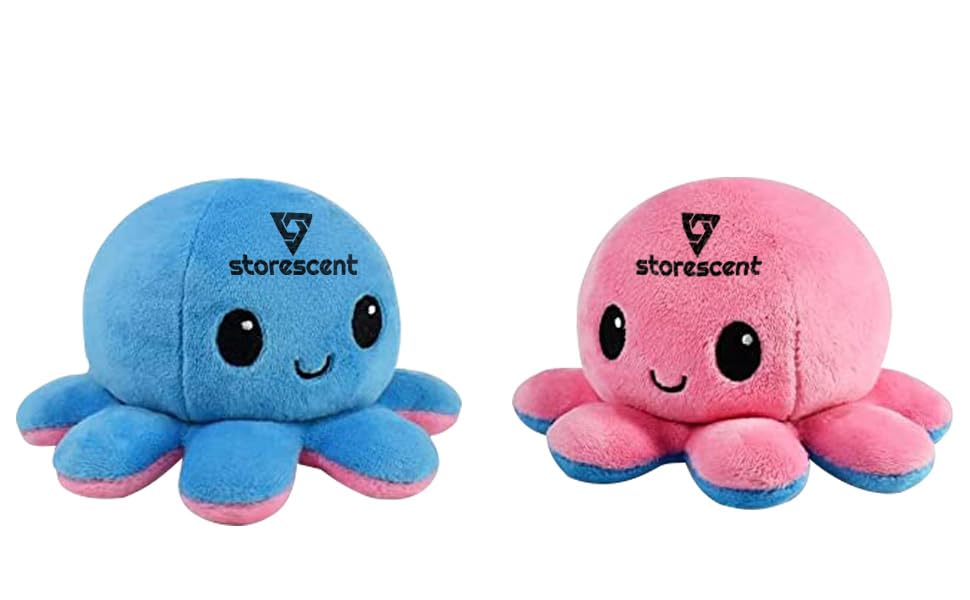 Storescent Soft Toys for Kids - Stuffed Animal Plush Soft Toy for Boys & Girls | Plushie Toy (Happy Pink/Happy Blue)