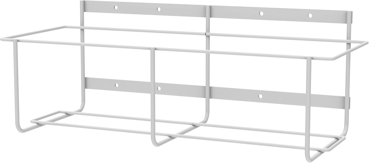 Wall Mounted 3 Gallon Jug Holder Hardware Included | Heavy Duty Steel Frame & Bracket USA Made | Round Bottle Hand Sanitizer, Soap, Detergent & Garage Storage Rack | Powder Coated White