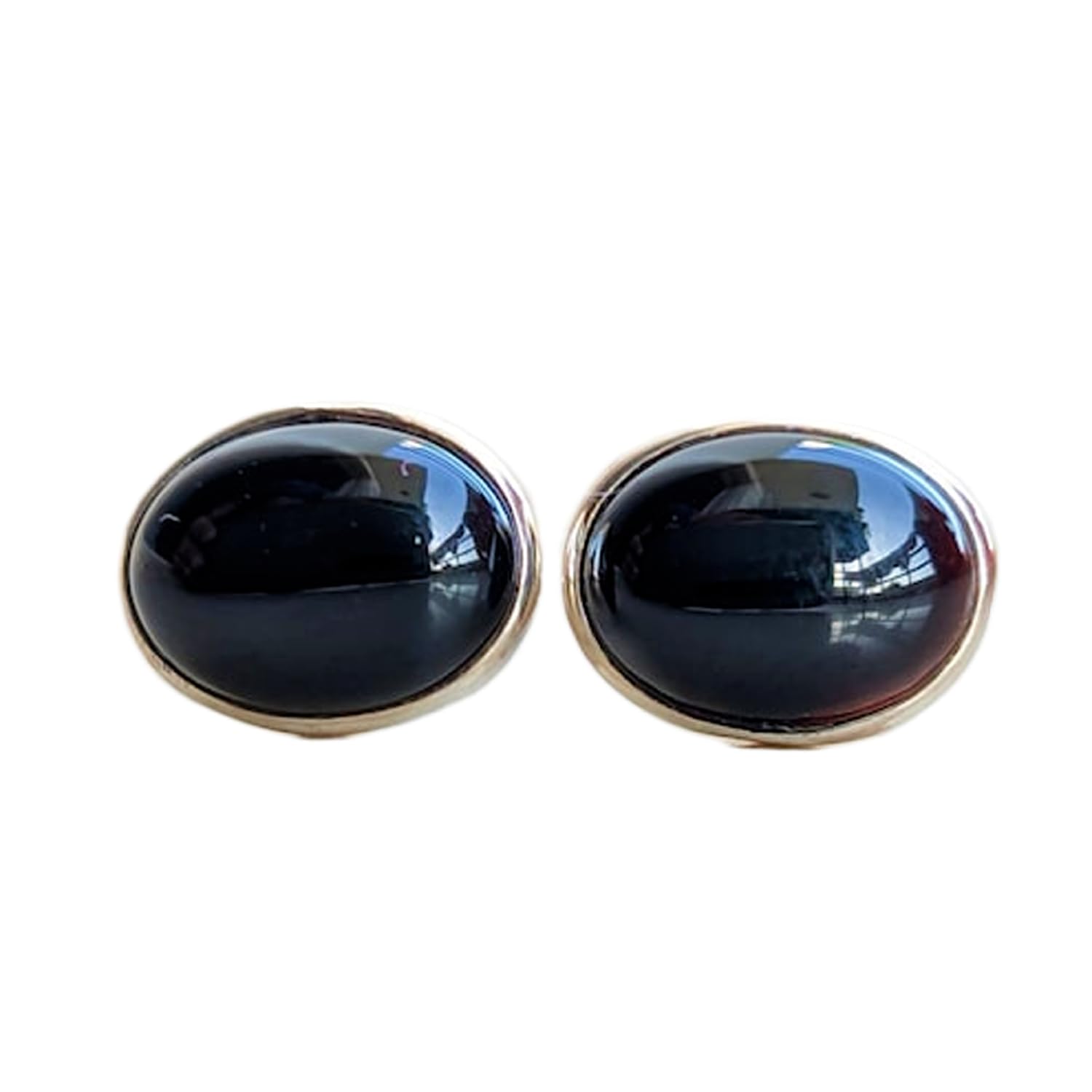 Boucles onyx noir d'exception et argent sterling 925