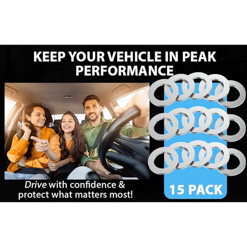 Image of Aluminium Oil Drain Plug Gaskets - 14mm Crush Washer for Leak Proof Sealing - Durable & Reliable Oil Plug Washer - Compatible with Honda & Acura Part# 94109-140-00 (Pack of 15)