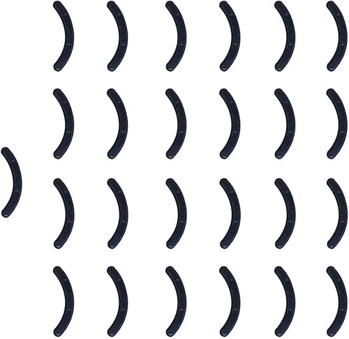 25 almohadillas de repuesto para rizador de pestañas, almohadillas de goma de silicona para rizador de pestañas universal, color negro