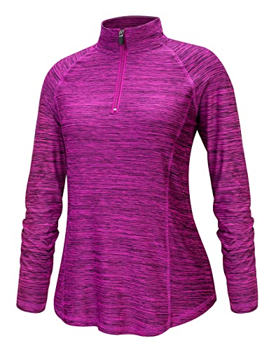 Luranee Polo Shirts For Women,Exercise Yoga Quick-Dry Running Zip Up Tops Workout Daily Casual Lightweight Sweat-Wicking Training Fitted Gym Golf Clothes Black Purple Medium #TOP1