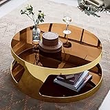 Moebella Kairo Couchtisch Chrom Gold Champagner Glas Chrome rund