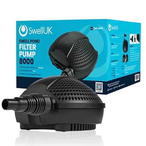 Swell Uk Black Swell Pond Pump 8,000 Lph | Pump For Filter | Garden Fish Koi | | 3 Year Guarantee