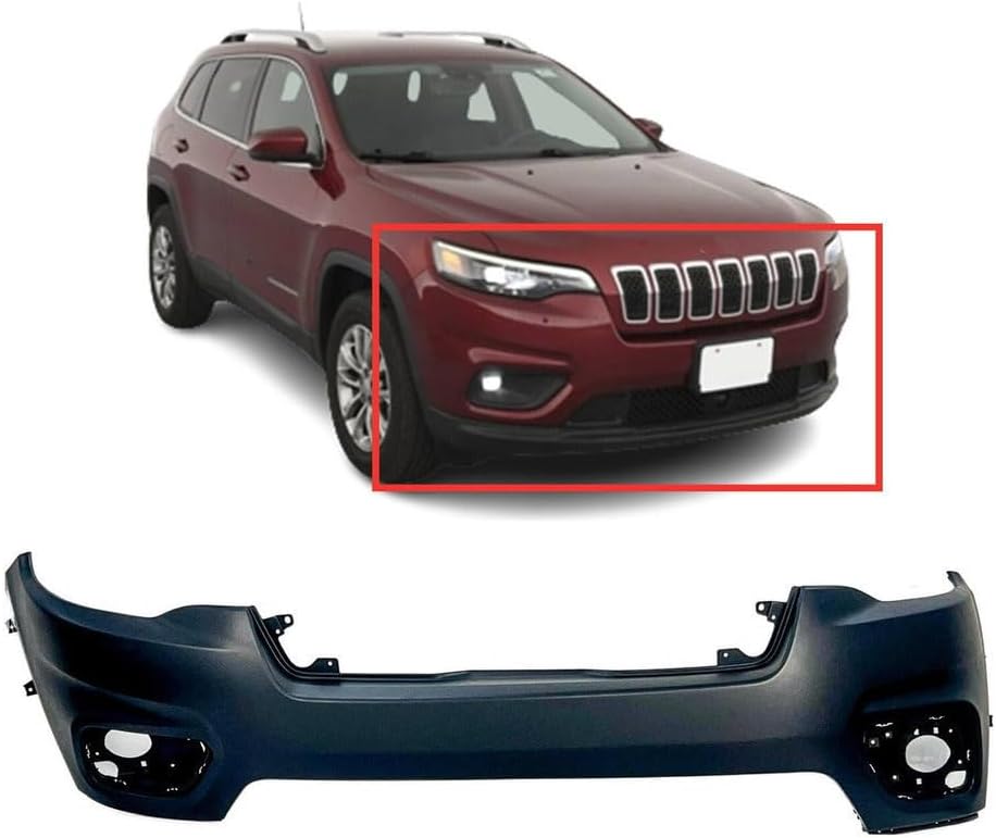 FitParts Compatible With Front Bumper Cover 2019-2023 Jeep Cherokee W/O Park Assist. New, Primed and Ready for Paint. CH1014133 191275755037