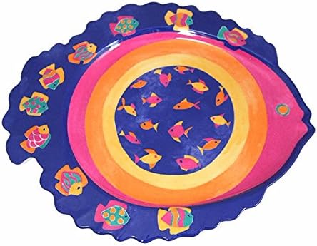 Fish Shaped Melamine Plate Dish For Fruit,Dessert Platter Tray Dish Kitchen Dining Fruit,Dessert,Snack,Dinner (Set of 2)