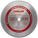 Oshlun SBNF-150110 15-Inch 110 Tooth TCG Saw Blade with 1-Inch Arbor for Aluminum and Non Ferrous Metals