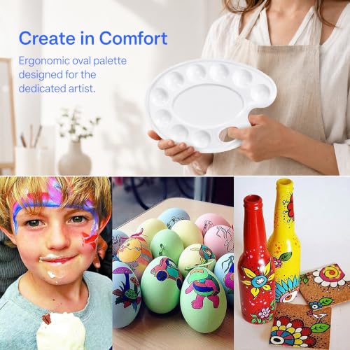 Hulameda 15Pcs Plastic Oval White Paint Tray Palettes for Adults to Paints by Hulameda - Used condition - Image 3