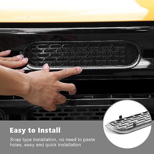 Image of Carbon Fiber Front Grille Mesh Inserts Trim Cover Grill Frame Decoration Exterior Accessories for Ford Bronco 2 Door 4 Door 2021 2022 2023