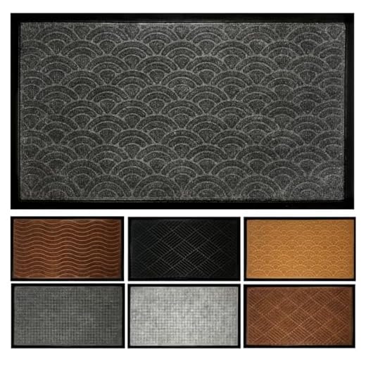 Capacho 40x70cm Tapete de Porta Antiderrapante Borracha Decoração Sala Entrada (Arco-Íris Escuro)