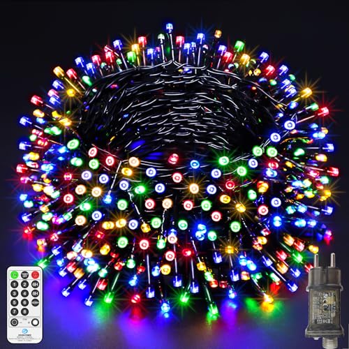LYNNON 30m 1000 LED Lichterkette Außen Bunt Lichterkette Outdoor Wasserdicht 8 Modi mit Fernbedienung und Timer, Lichterkette Innen für Party Hochzeit...