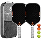 Srikel Pickleball Paddles Set of 2 – USAPA Approved T700 Raw Carbon Fiber, Professional Pickle Ball Rackets 2 Pack with 4 Balls,1 Bag & Grip Tapes for Men and Women